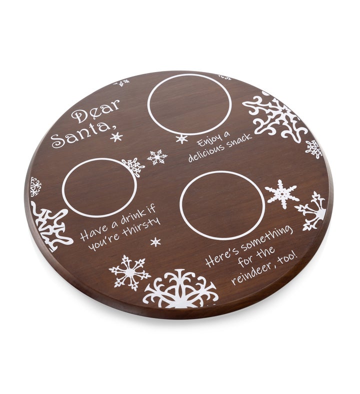 Dear Santa Milk & Cookies Stained Parawood Serving Tray