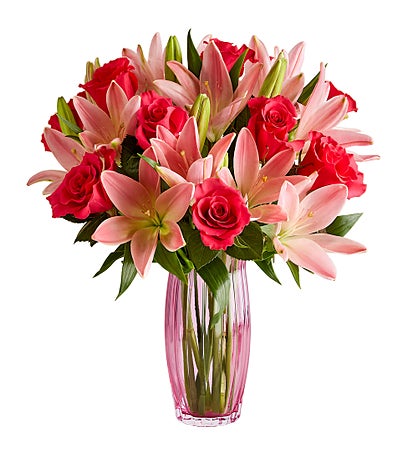 Magnificent Pink Rose & Lily Bouquet