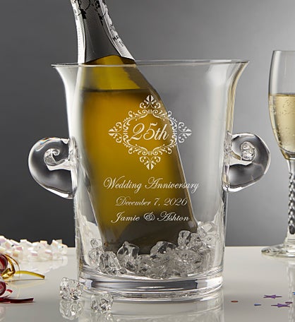 Anniversary Memento Engraved Glass Chiller & Ice Bucket