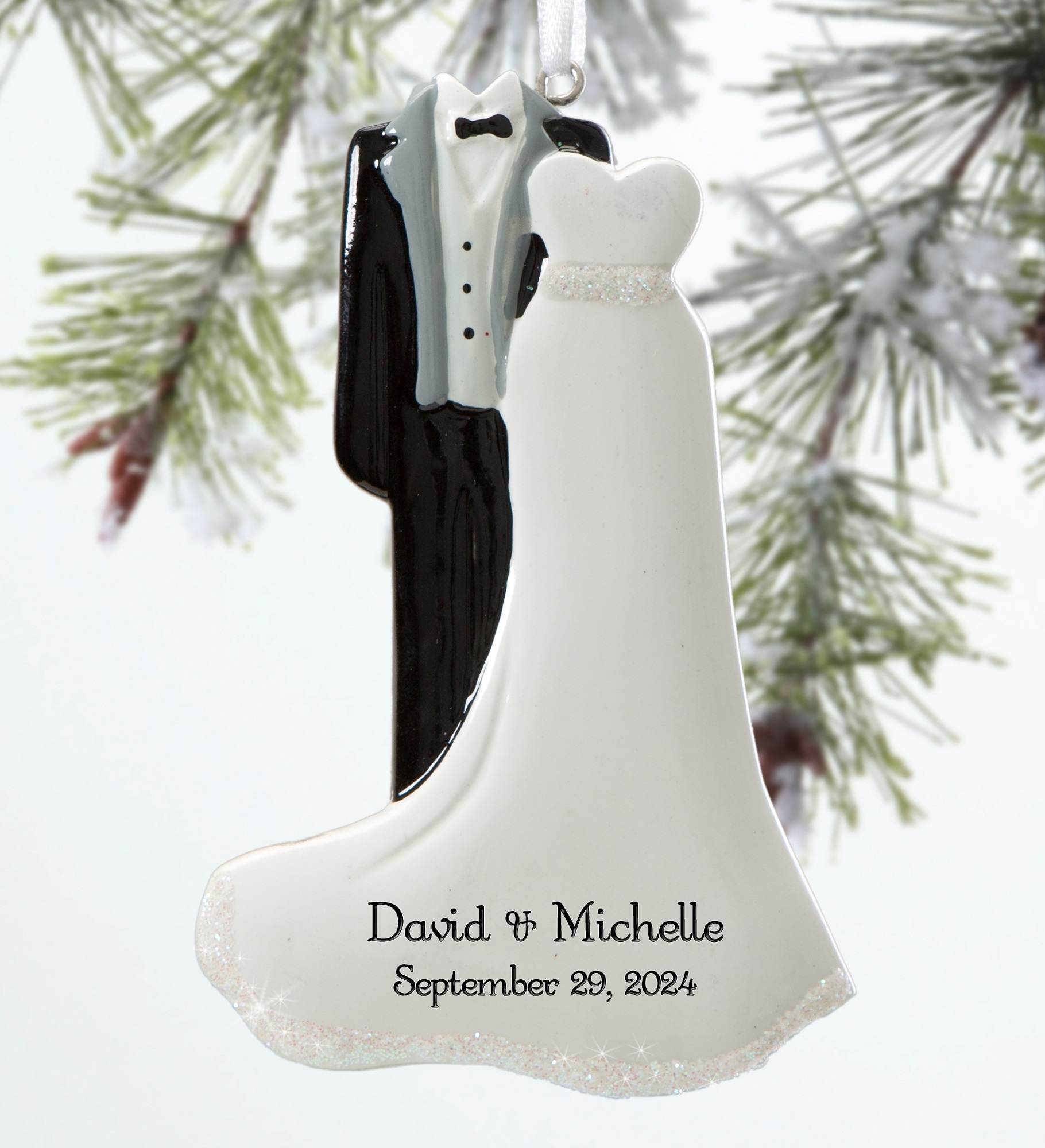 Bride & Groom<sup>©</sup> Personalized Ornament