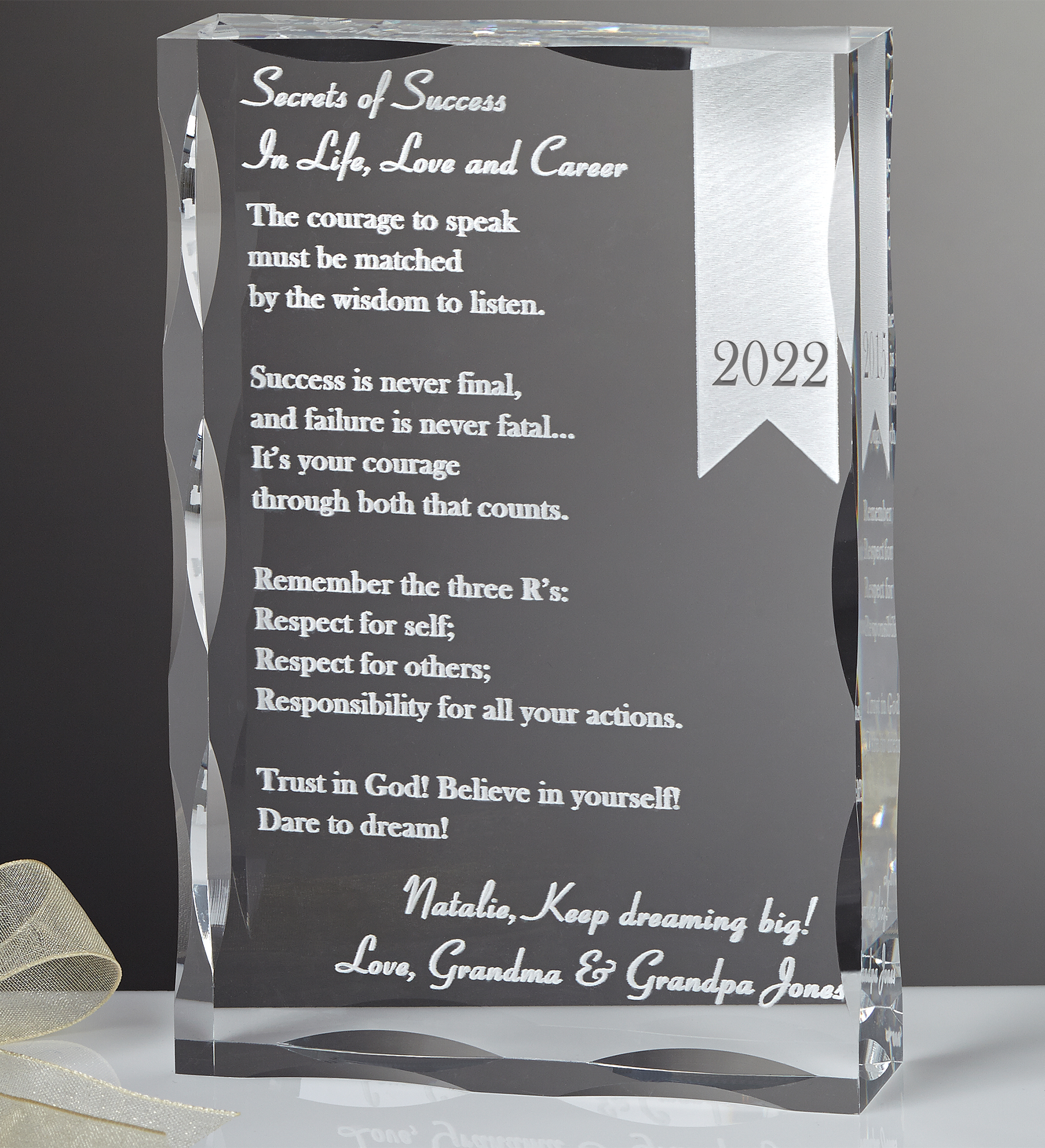 Secrets of Success Personalized Keepsake