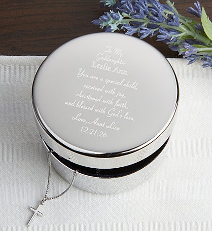 Baby's First Cross & Engraved Keepsake Box