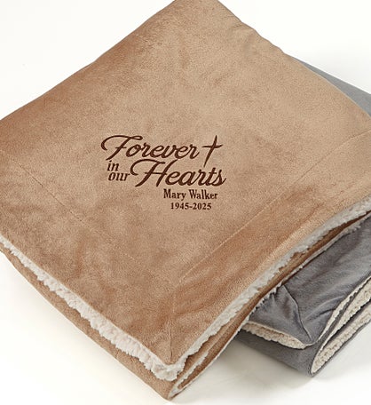 Heartfelt Memories Embroidered Memorial Sherpa Blanket