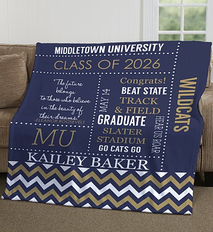 School Memories Personalized Graduation Blanket