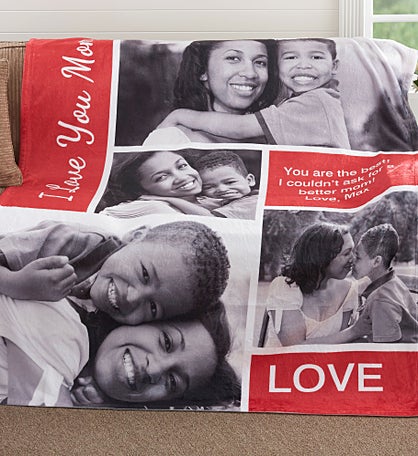 Family Love Photo Collage Personalized Photo Blanket