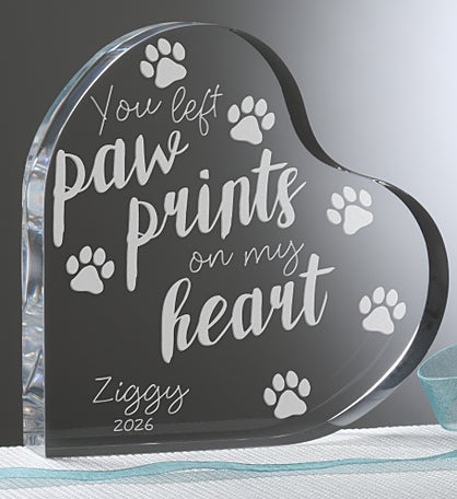 Paw Prints On My Heart Personalized Heart Keepsake