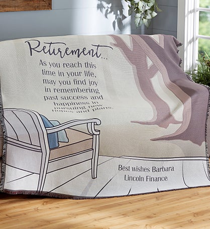 Embrace The Future Personalized Woven Retirement Throw
