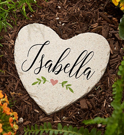 Let Love Grow Personalized Heart Garden Stones