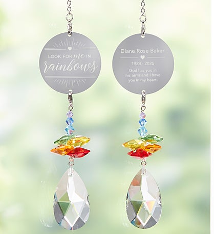Look For Me In Rainbows Personalized Memorial Rainbow Suncatcher