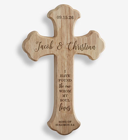 Our Wedding Day Personalized Wood Cross