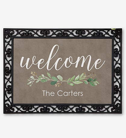 Greenery Welcome Personalized Doormats