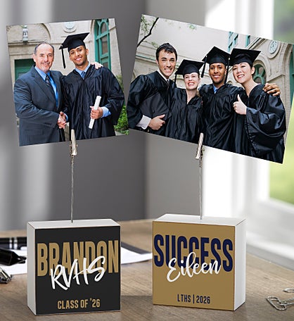 Class Of... Personalized Photo Clip Holder Block