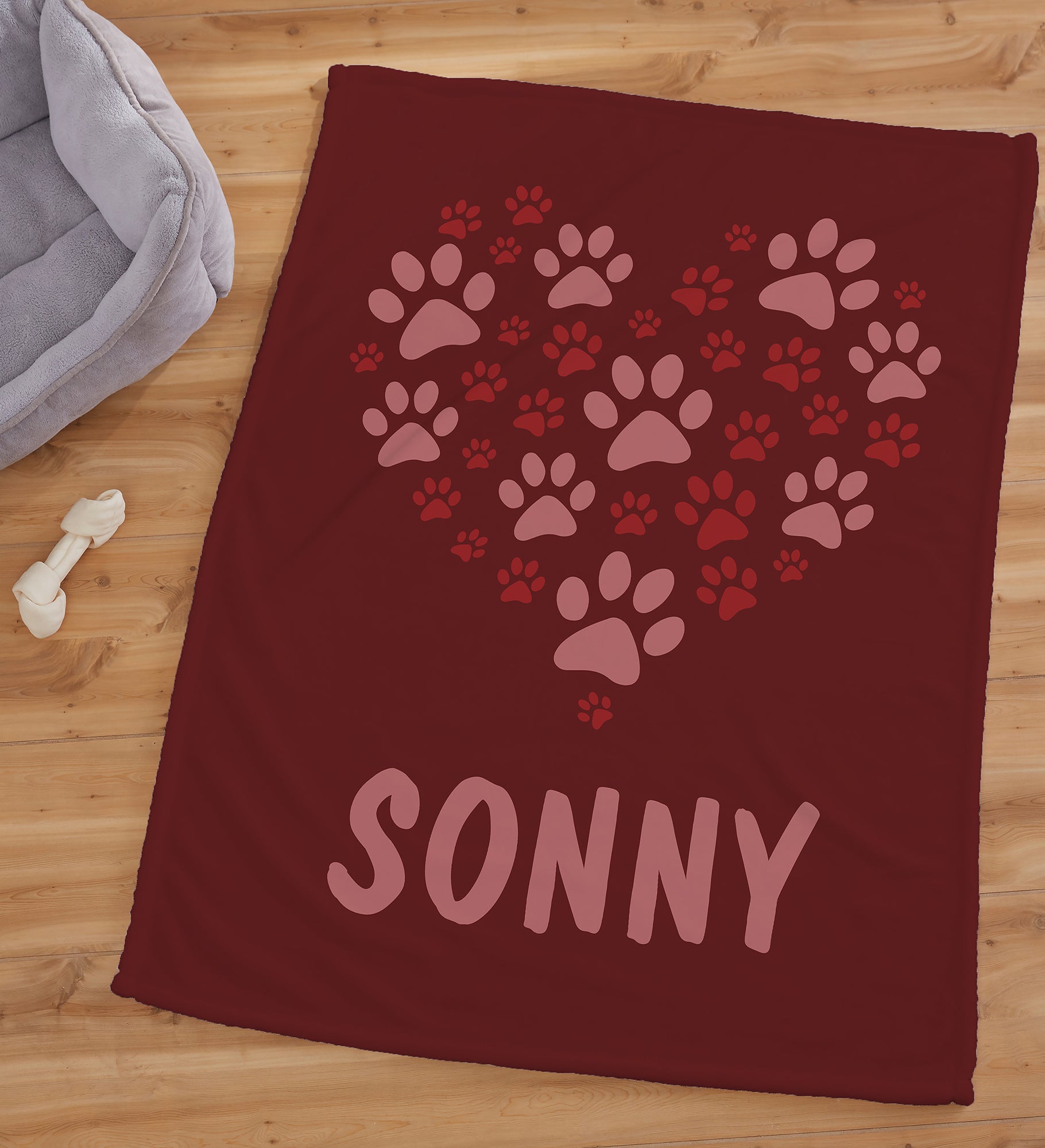 Paws On My Heart Personalized Blanket