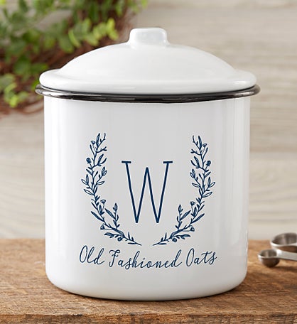 Farmhouse Floral Personalized Enamel Canisters