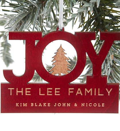 Family Joy Personalized Wood Ornament