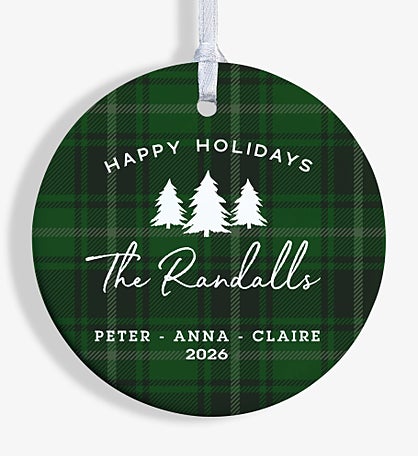 Christmas Plaid Personalized Ornament