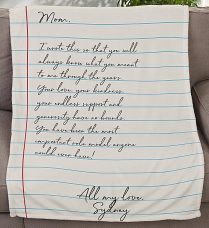 Letter To Mom Personalized Blanket