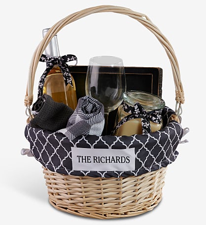 Choose Your Pattern Personalized Gift Basket with Folding Handle