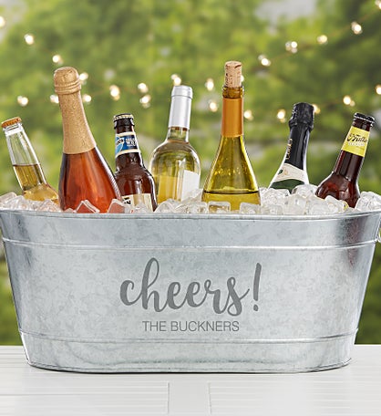 Cheers! Personalized Galvanized Beverage Tub