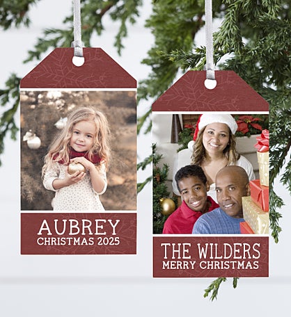 Personalized Photo Wood Tag Ornament