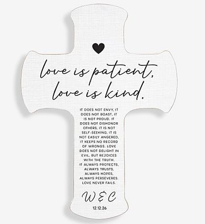 Love Is Patient Personalized Wedding Cross
