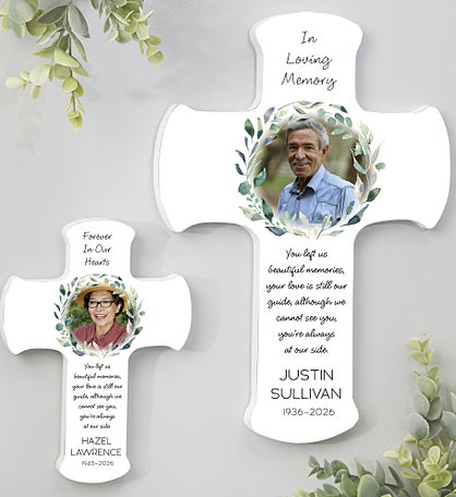 Serene Memorial Personalized Photo Cross