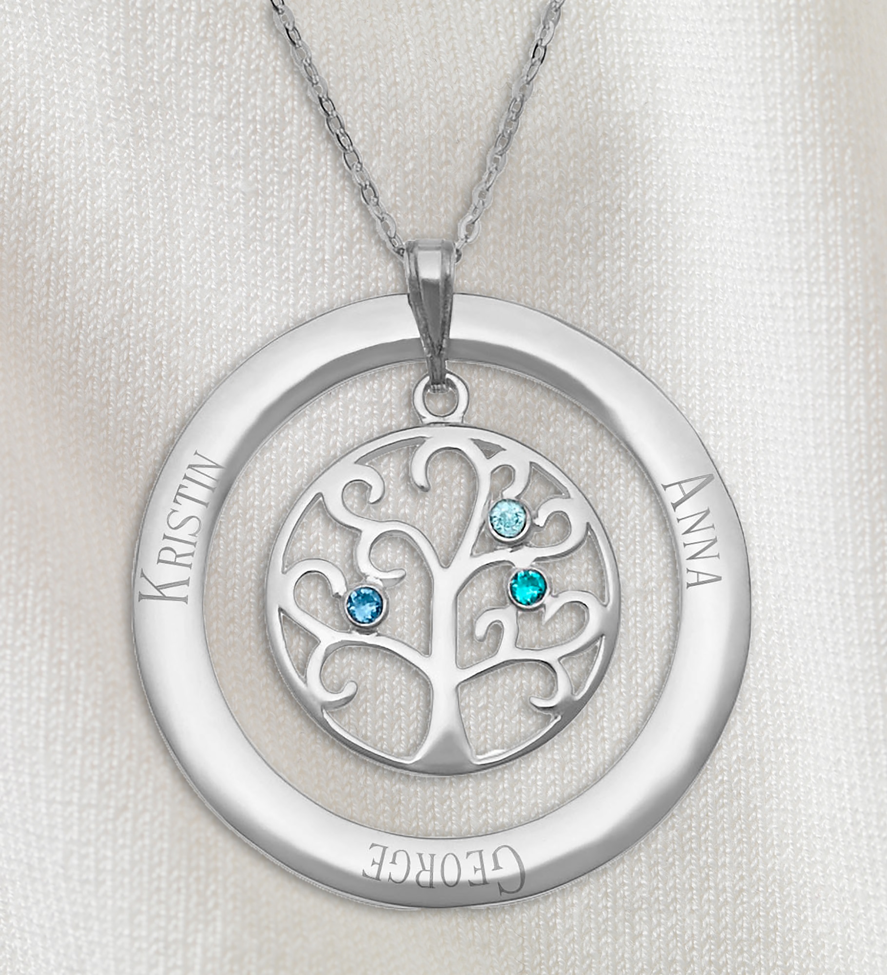 Family Tree Personalized Birthstone Necklace