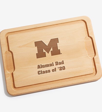 NCAA Michigan Wolverines Personalized Hardwood Cutting Board