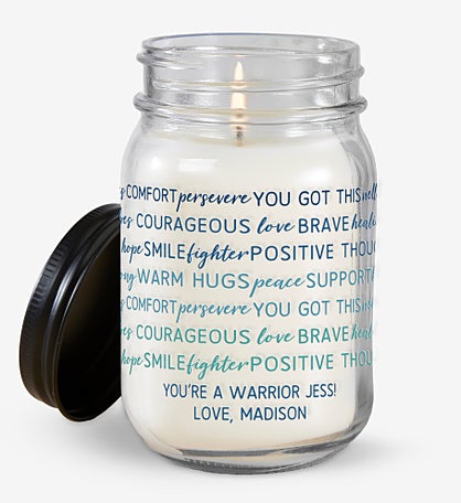 Words of Encouragement Personalized Farmhouse Candle Jar