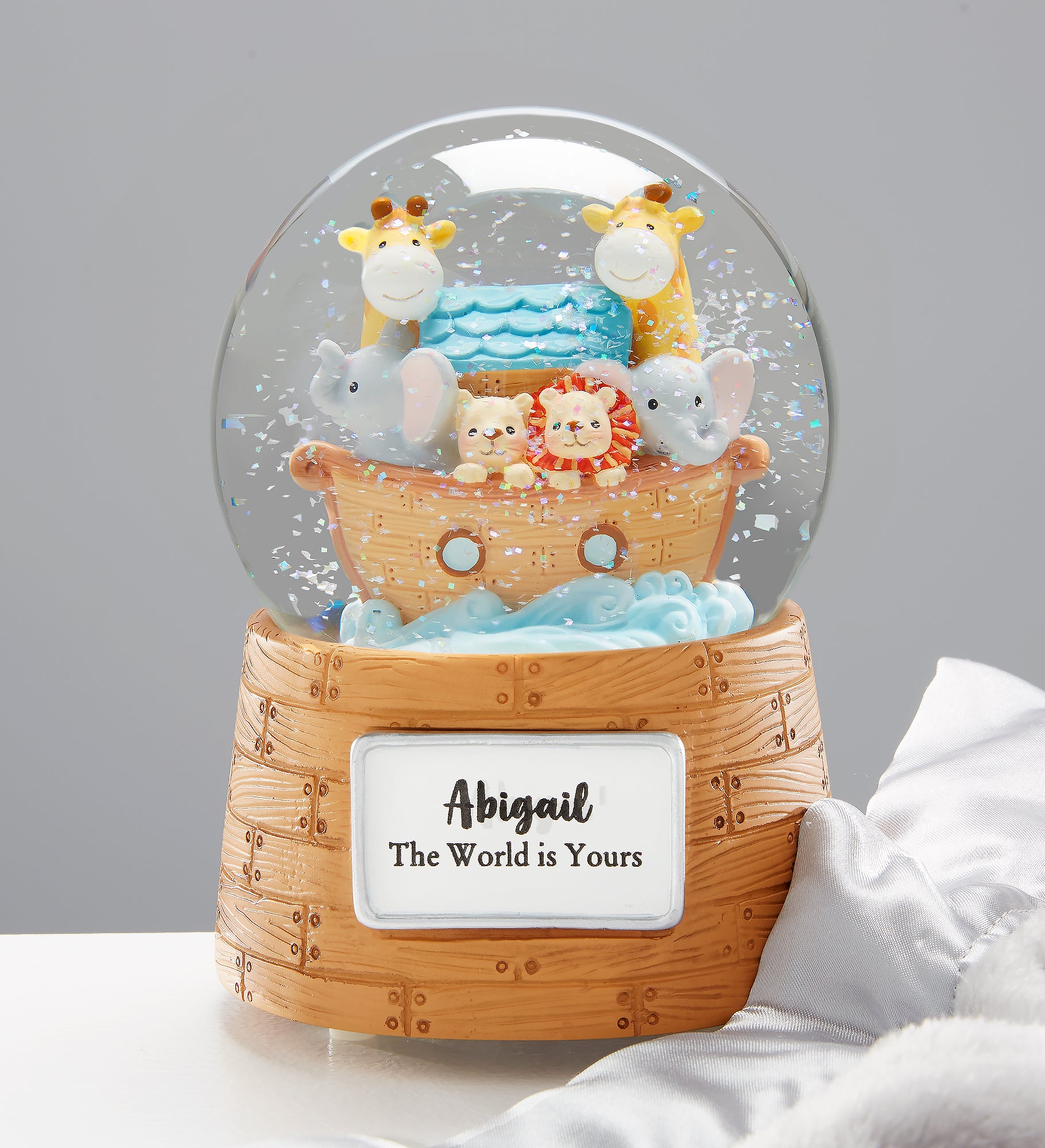 Noah's Ark Personalized Baby Snow Globe
