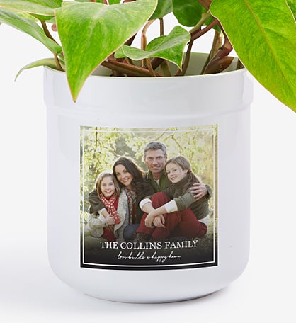 Photo & Message For Family Personalized Outdoor Flower Pot