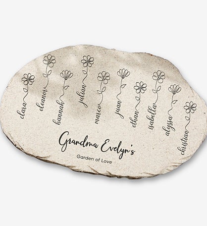 Garden Of Love Personalized Round Garden Stones