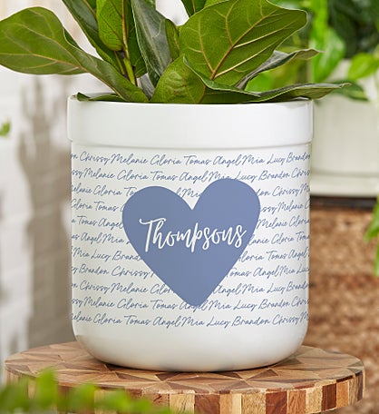 Family Heart Personalized Outdoor Flower Pot