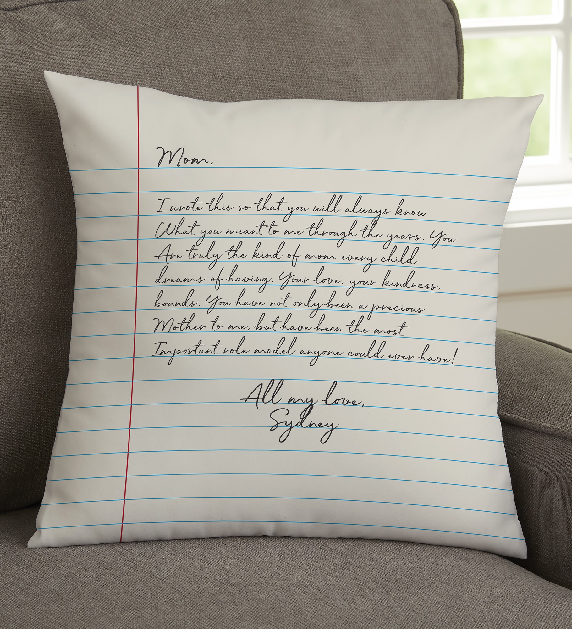 Letter To Mom Personalized Throw Pillow