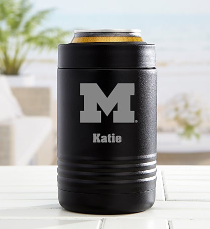 NCAA Michigan Wolverines Personalized Stainless Insulated Can Holder
