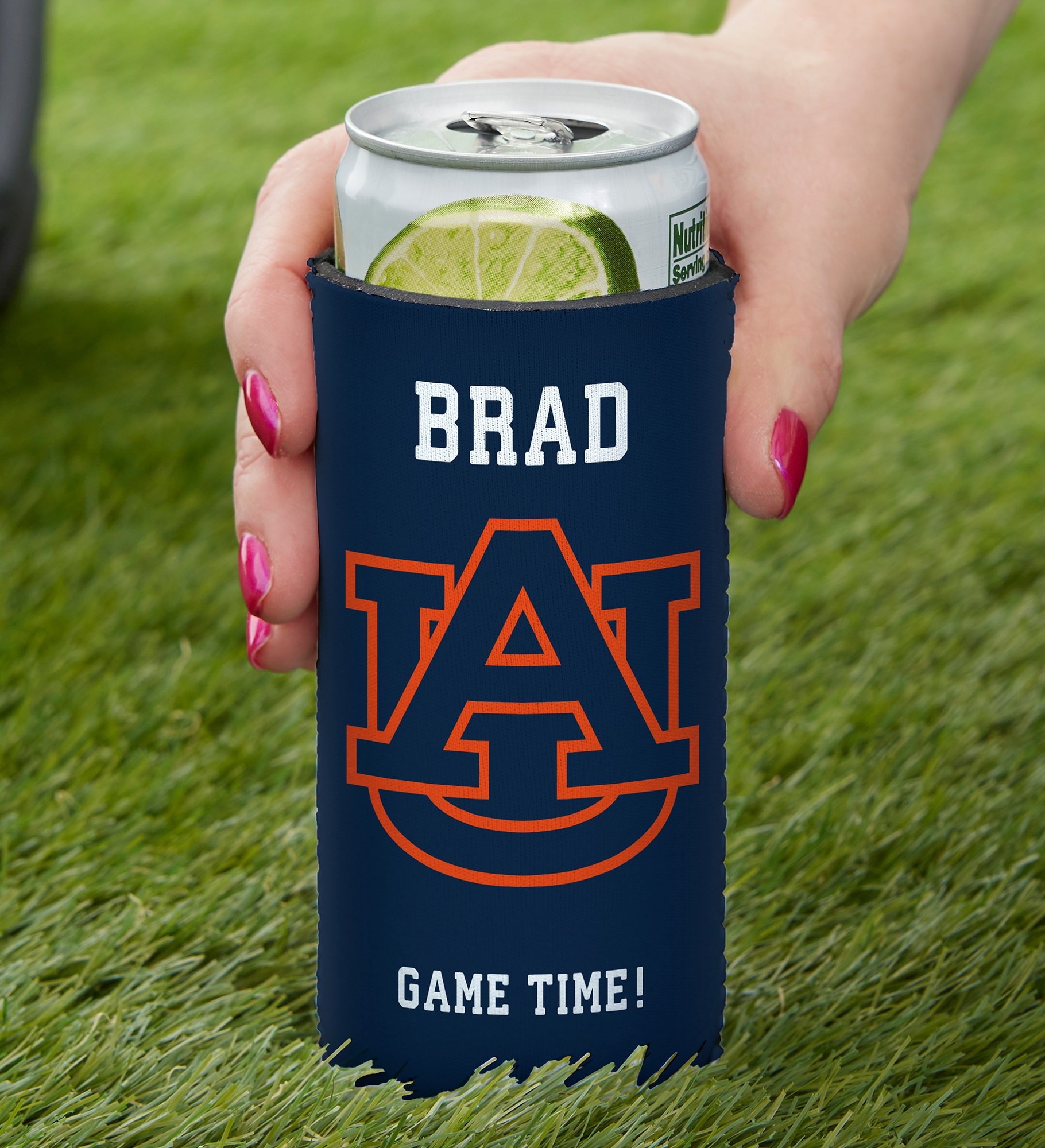 NCAA Auburn Tigers Personalized Slim Can Cooler