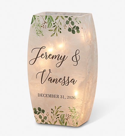 Laurels of Love Personalized Wedding Frosted Shelf Décor
