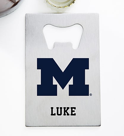 NCAA Michigan Wolverines Personalized Credit Card Size Bottle Opener