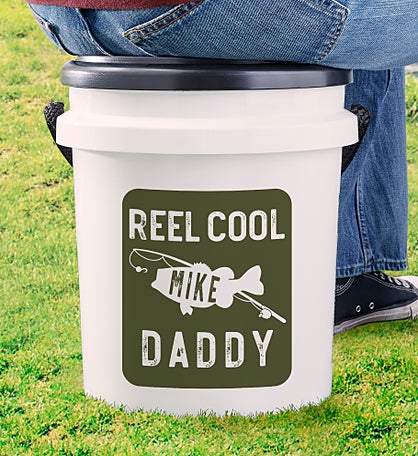 Reel Cool Dad Personalized Fishing Bucket Seat