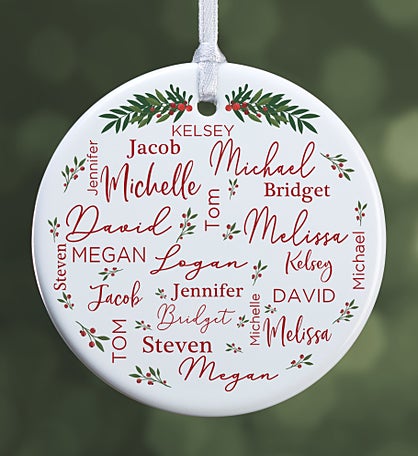 Merry Family Personalized Ornament