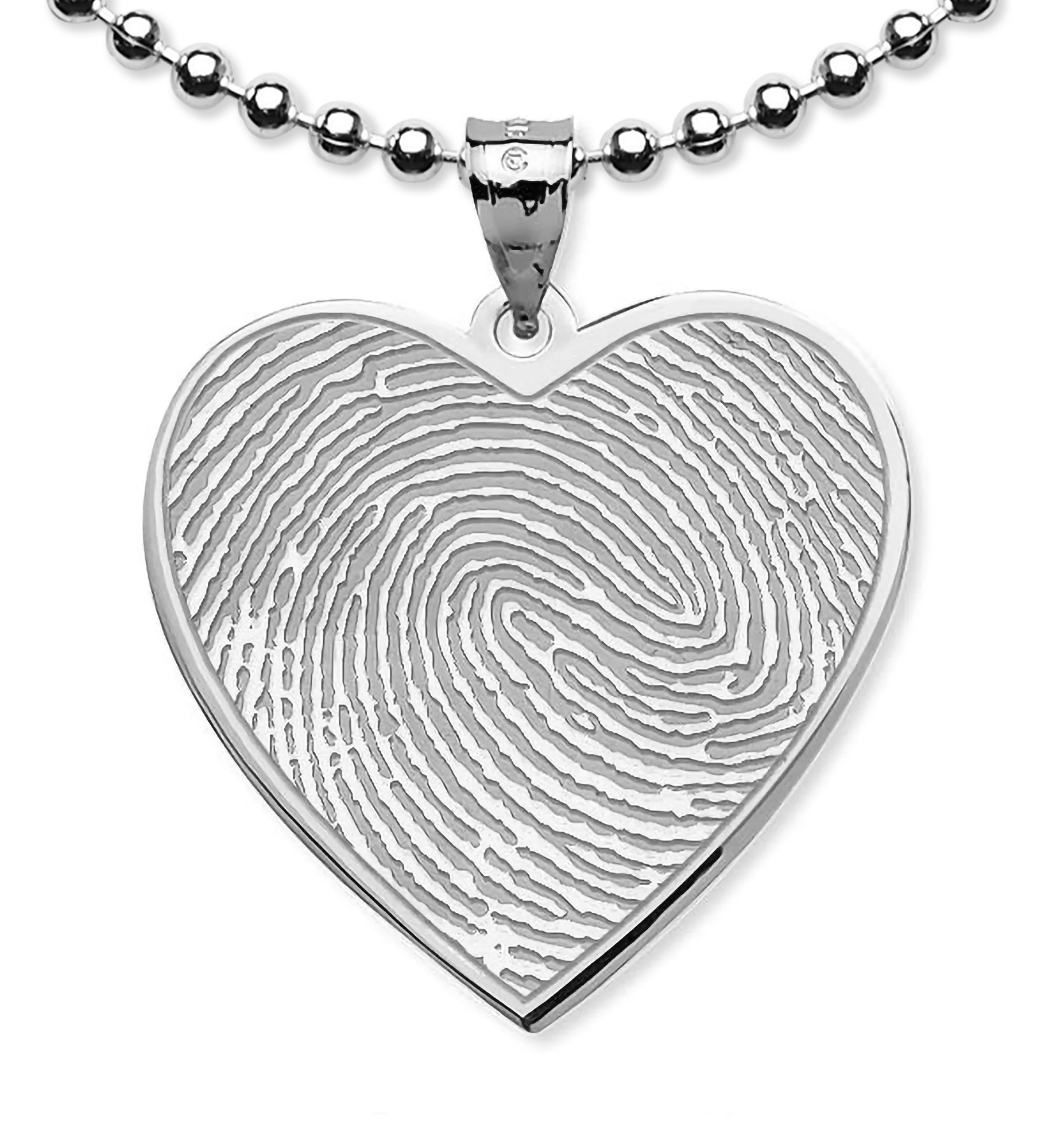 Custom Memorial Heart Fingerprint Pendant