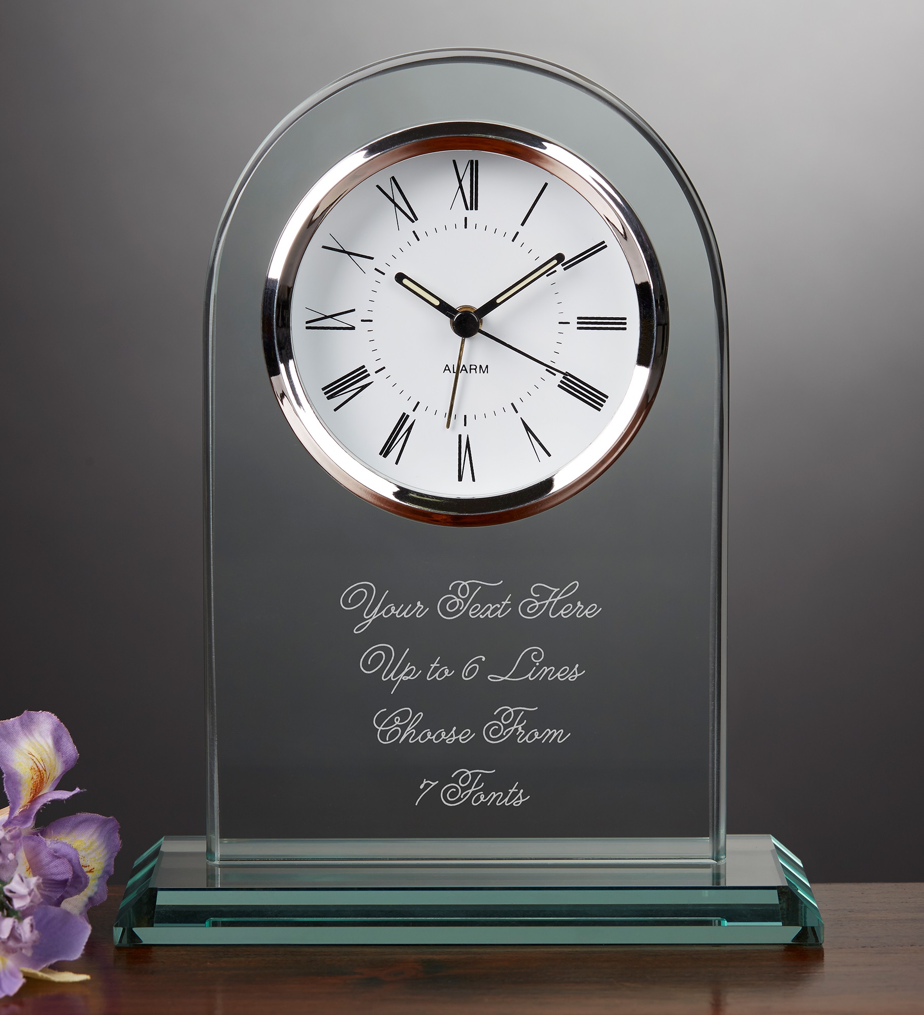Engraved Message Glass Clock