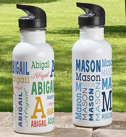 Trendy Repeating Name Personalized 20 oz. Water Bottle