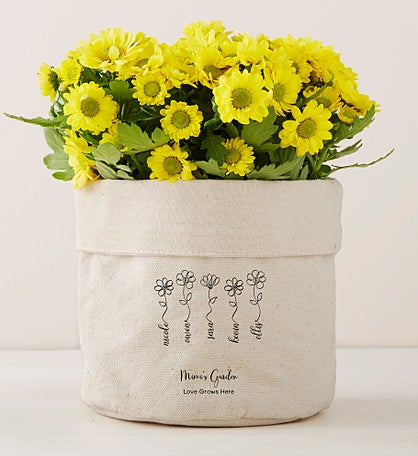 Garden Of Love Personalized Canvas Flower Planter