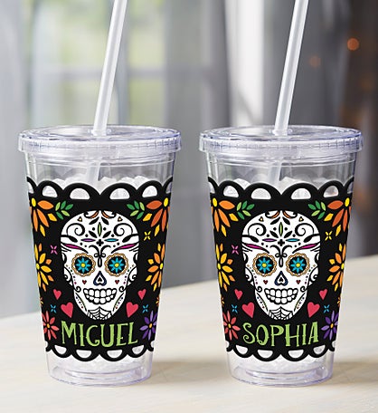 Day of the Dead Personalized 17 oz. Insulated Acrylic Tumbler