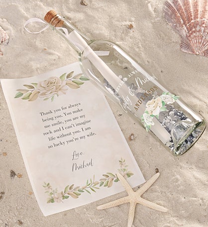 Floral Anniversary Personalized Letter In A Bottle