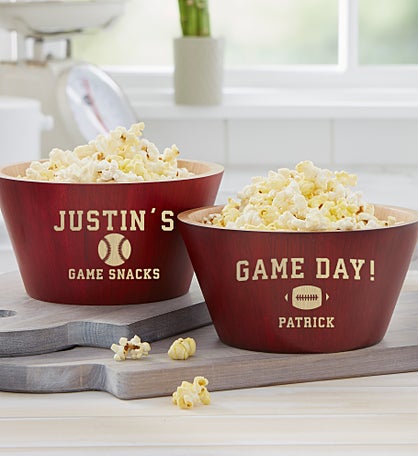 Game Day Bamboo Personalized Bowls