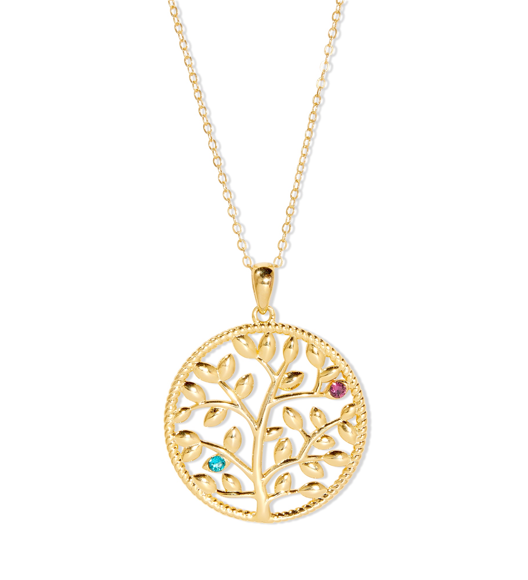 Custom Family Tree Birthstone Necklace