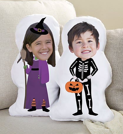 Halloween Character Personalized Photo Throw Pillow