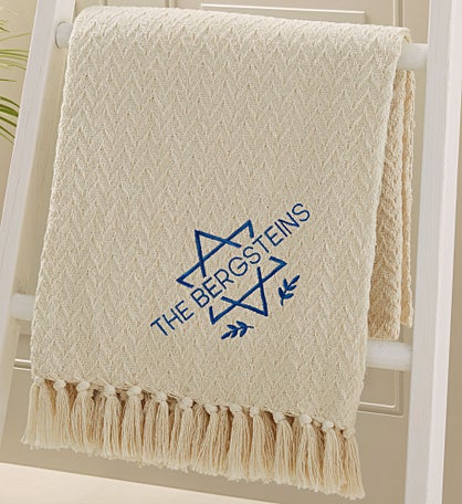 Hanukkah Embroidered Afghan